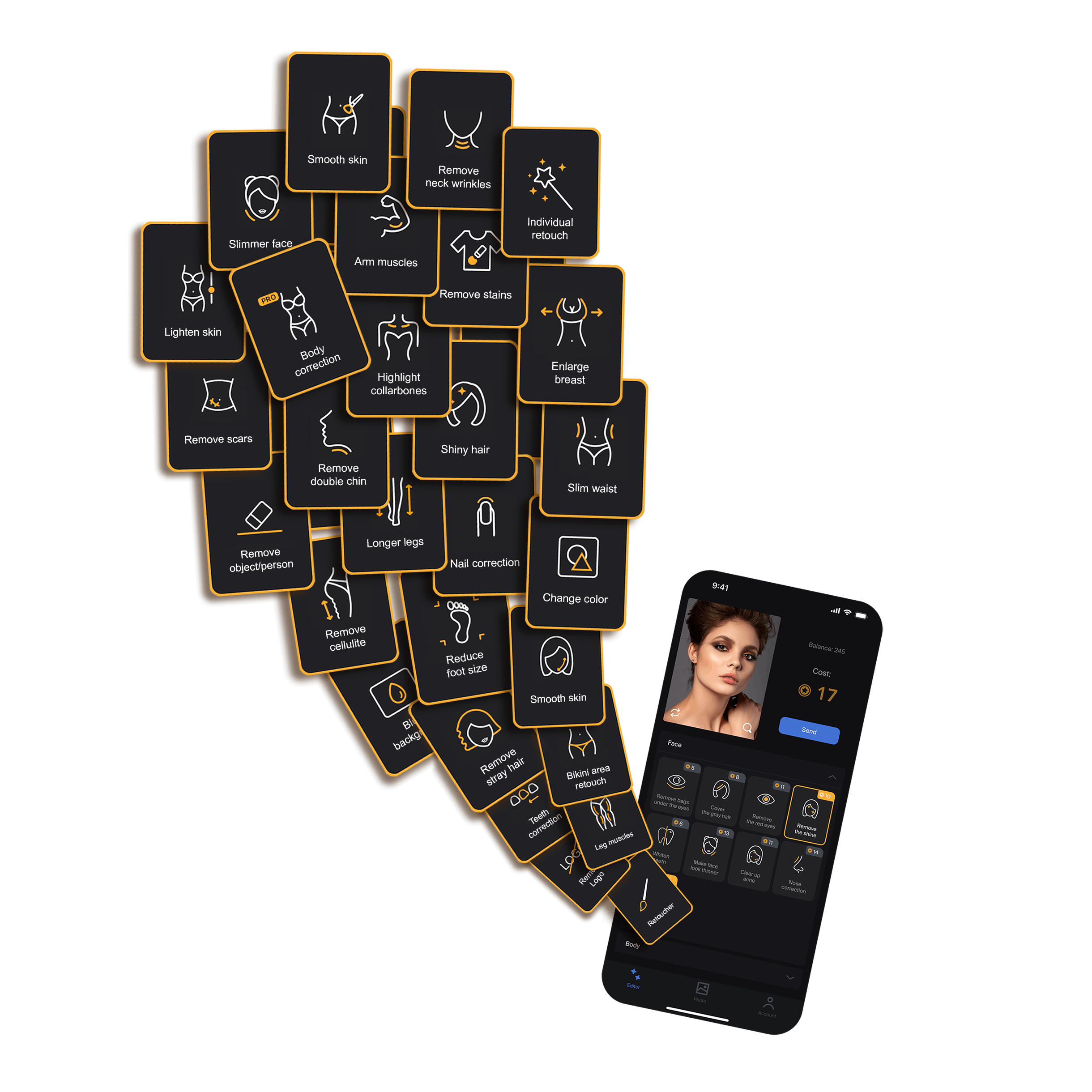 Retouch app decoration